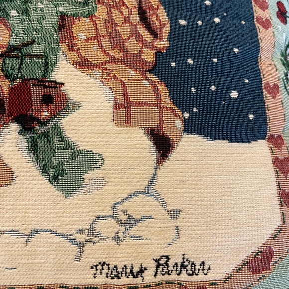Vintage Mary Parker Snowman Tapestry Pillow - Picture 2 of 5
